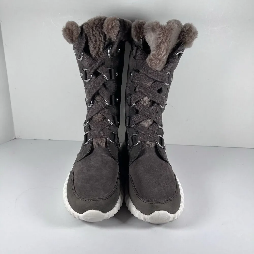 Johnston & Murphy XC4 Waterproof Suede Shearling Fur Lined Boots Women's Size 8M